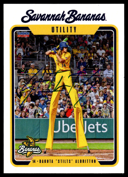 Dakota Albritton Savannah Bananas Autographed Oversized Trading Card