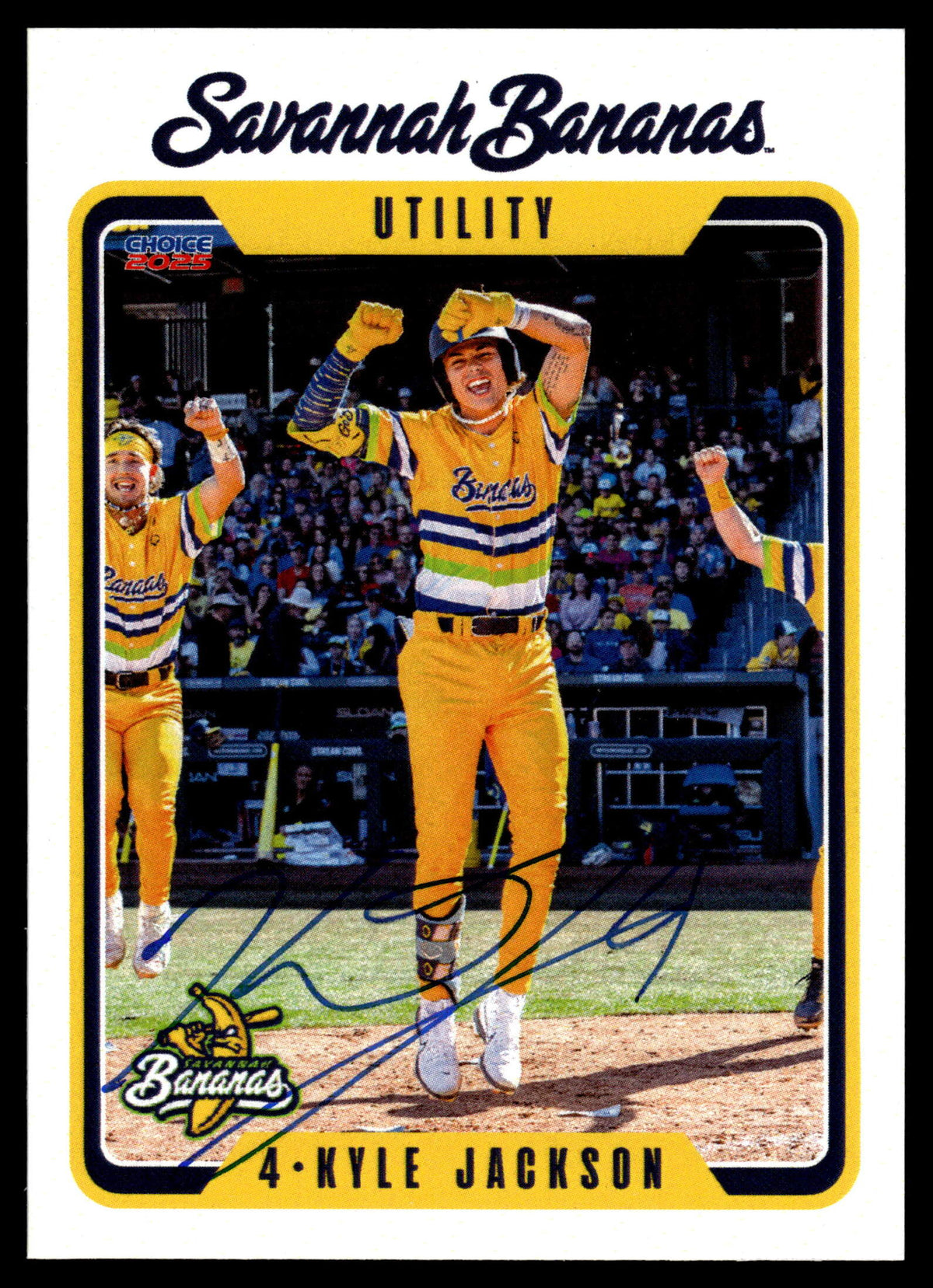 Kyle KJ Jackson Savannah Bananas Autographed Oversized Trading Card