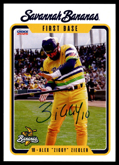 Alex "Ziggy" Ziegler Savannah Bananas Autographed Oversized Trading Card