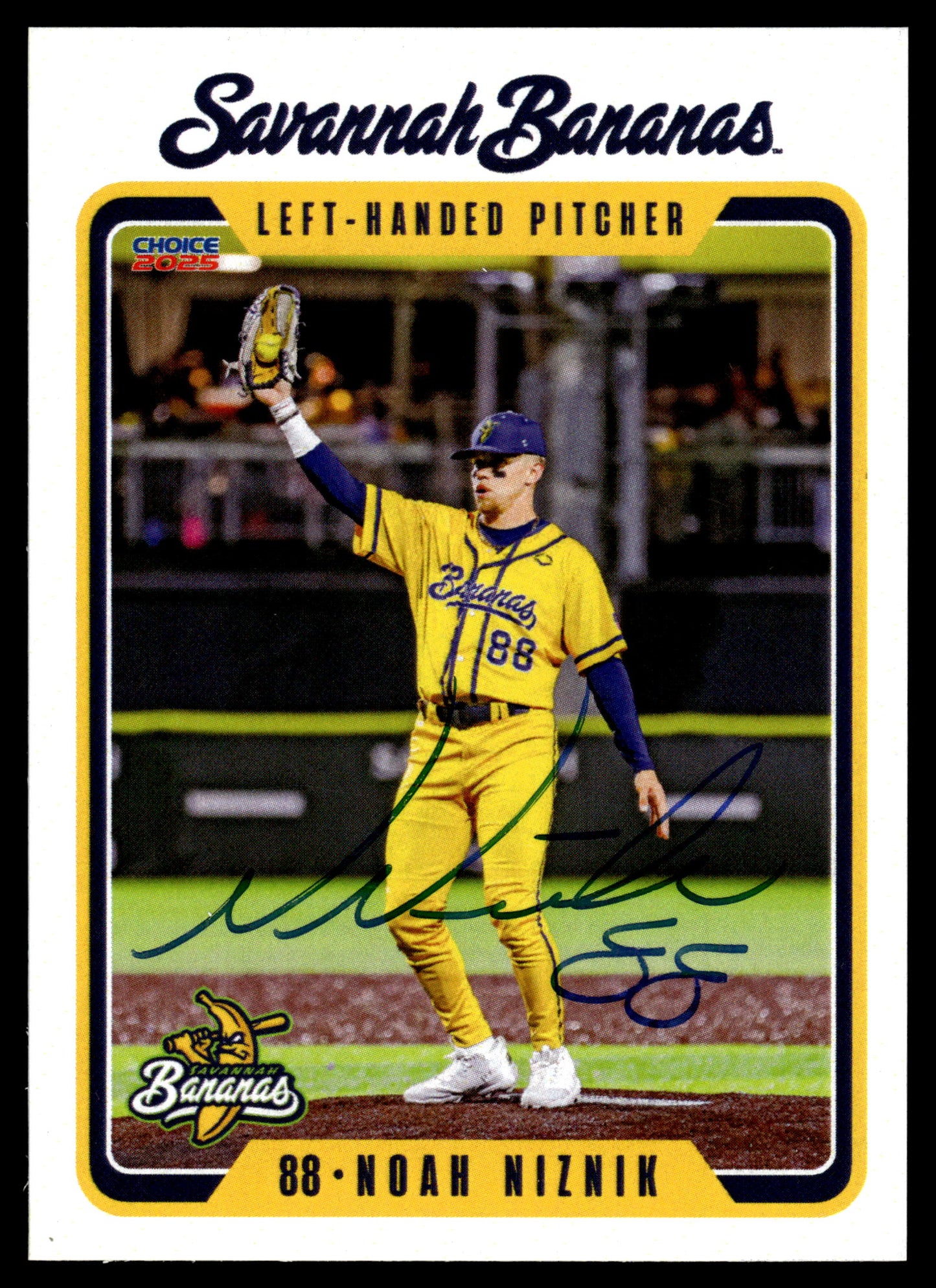 Noah Niznik Savannah Bananas Autographed Oversized Trading Card