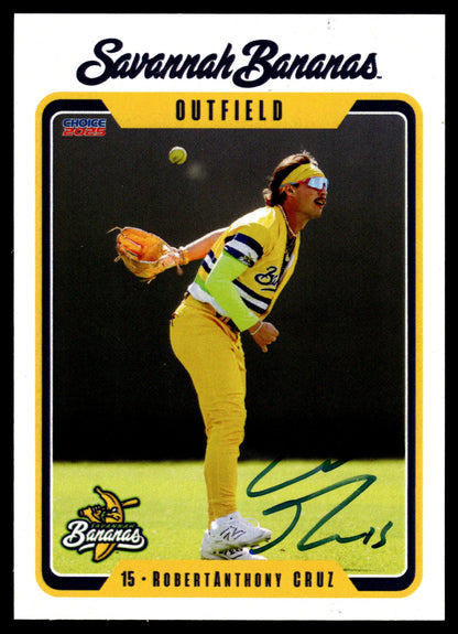 RobertAnthony Cruz Savannah Bananas Autographed Oversized Trading Card