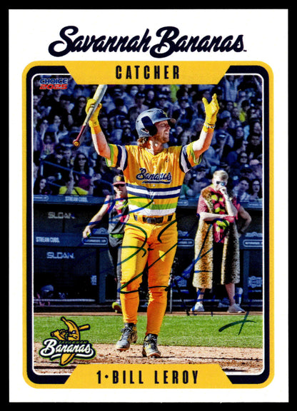 Bill Leroy Savannah Bananas Autographed Oversized Trading Card