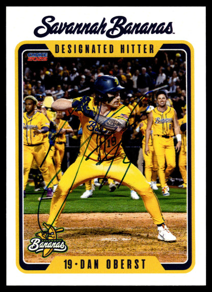 Dan Oberst Savannah Bananas Autographed Oversized Trading Card