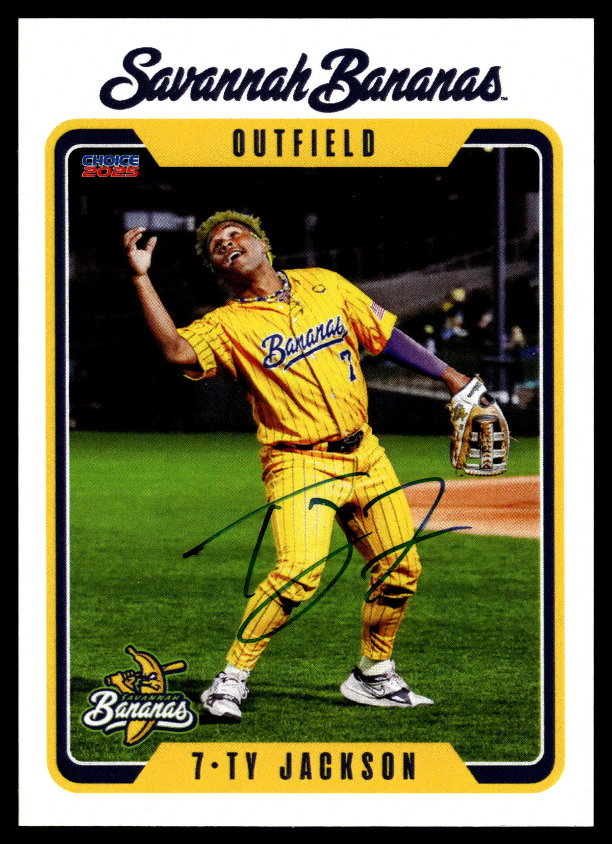 Ty Jackson Savannah Bananas Autographed Oversized Trading Card