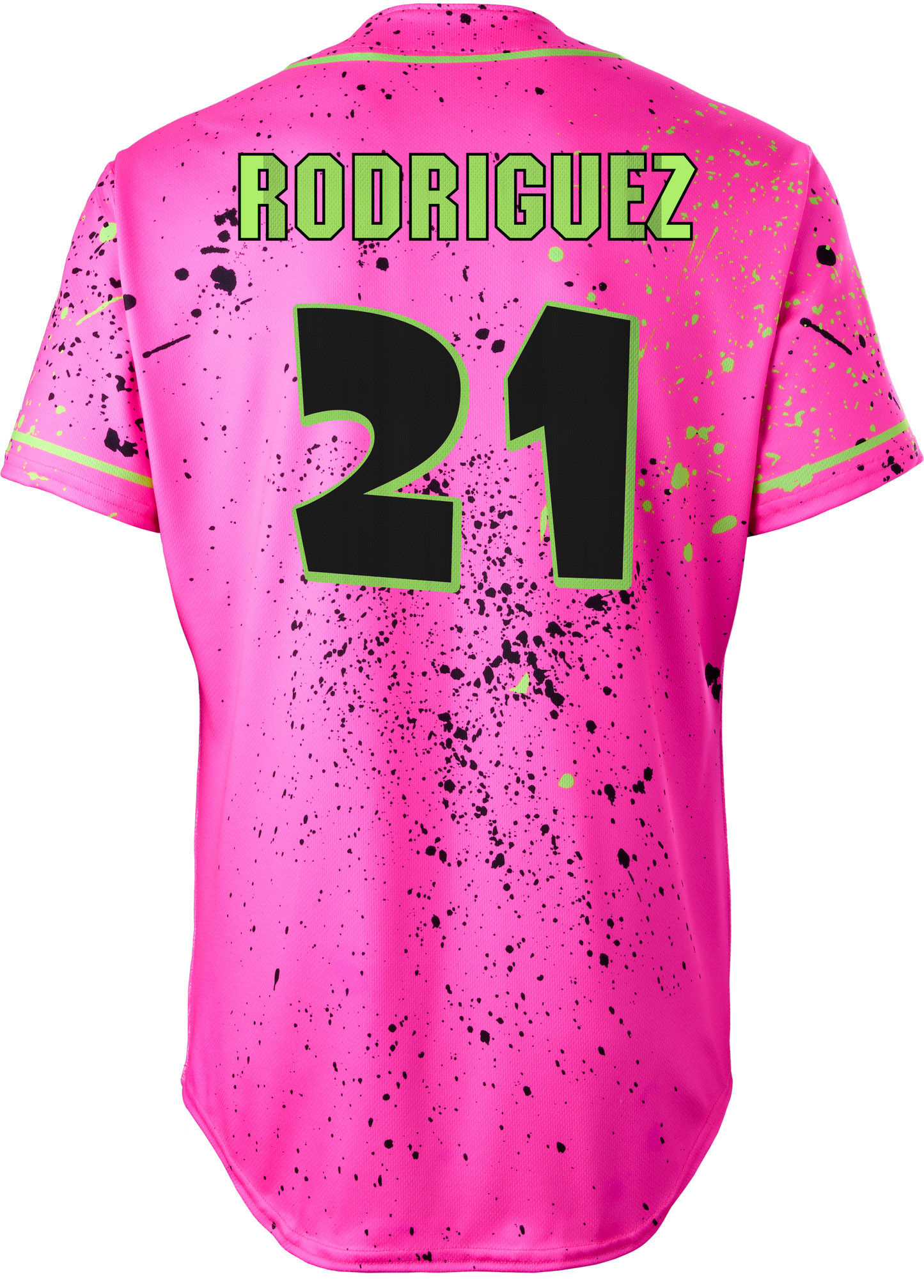 Party Animals Riyan Rodriguez #21 Evoshield Jersey - Pink Splatter Paint