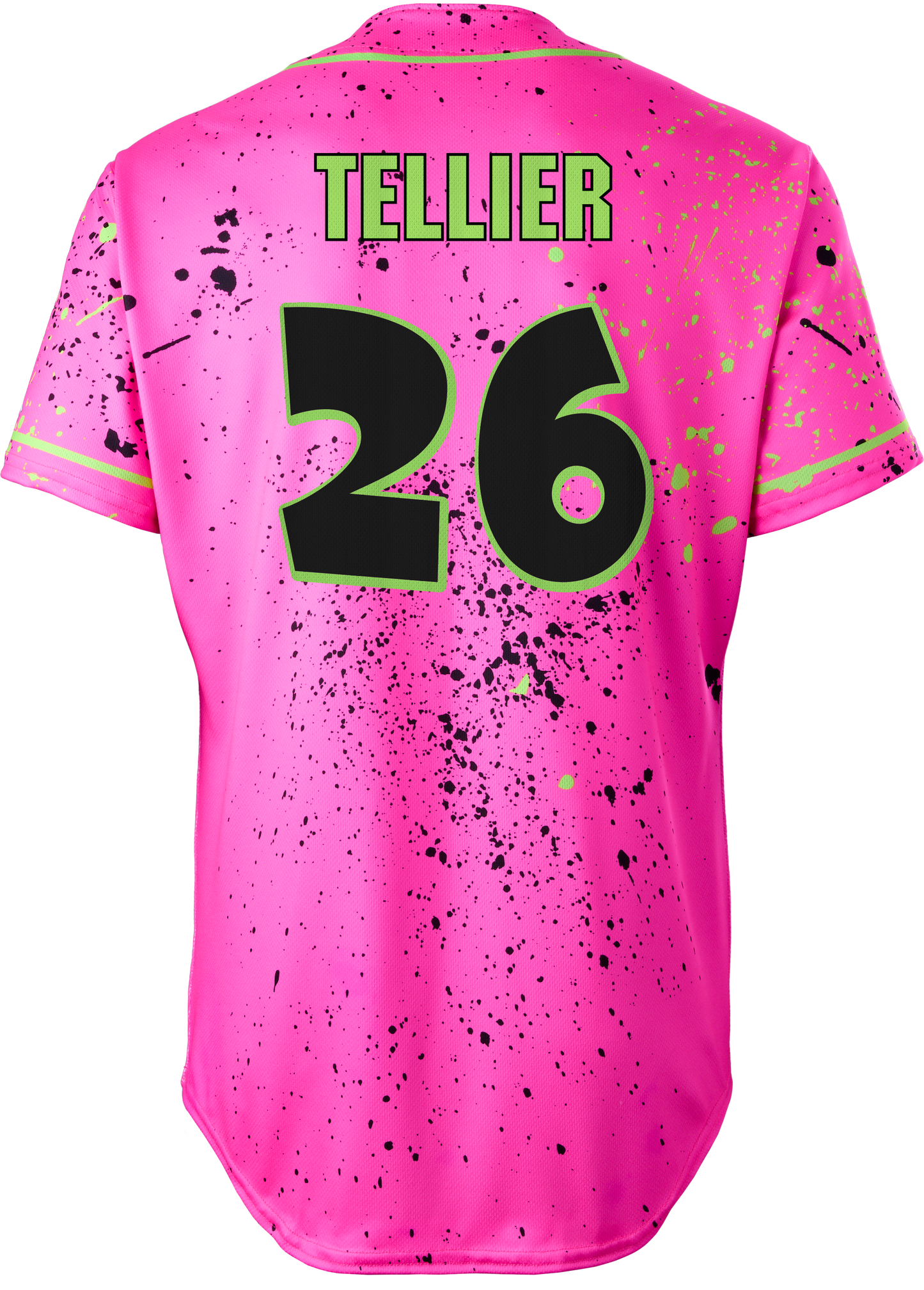 Party Animals Nate Tellier #26 Evoshield Jersey - Pink Splatter Paint