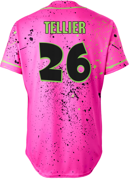 Party Animals Nate Tellier #26 Evoshield Jersey - Pink Splatter Paint