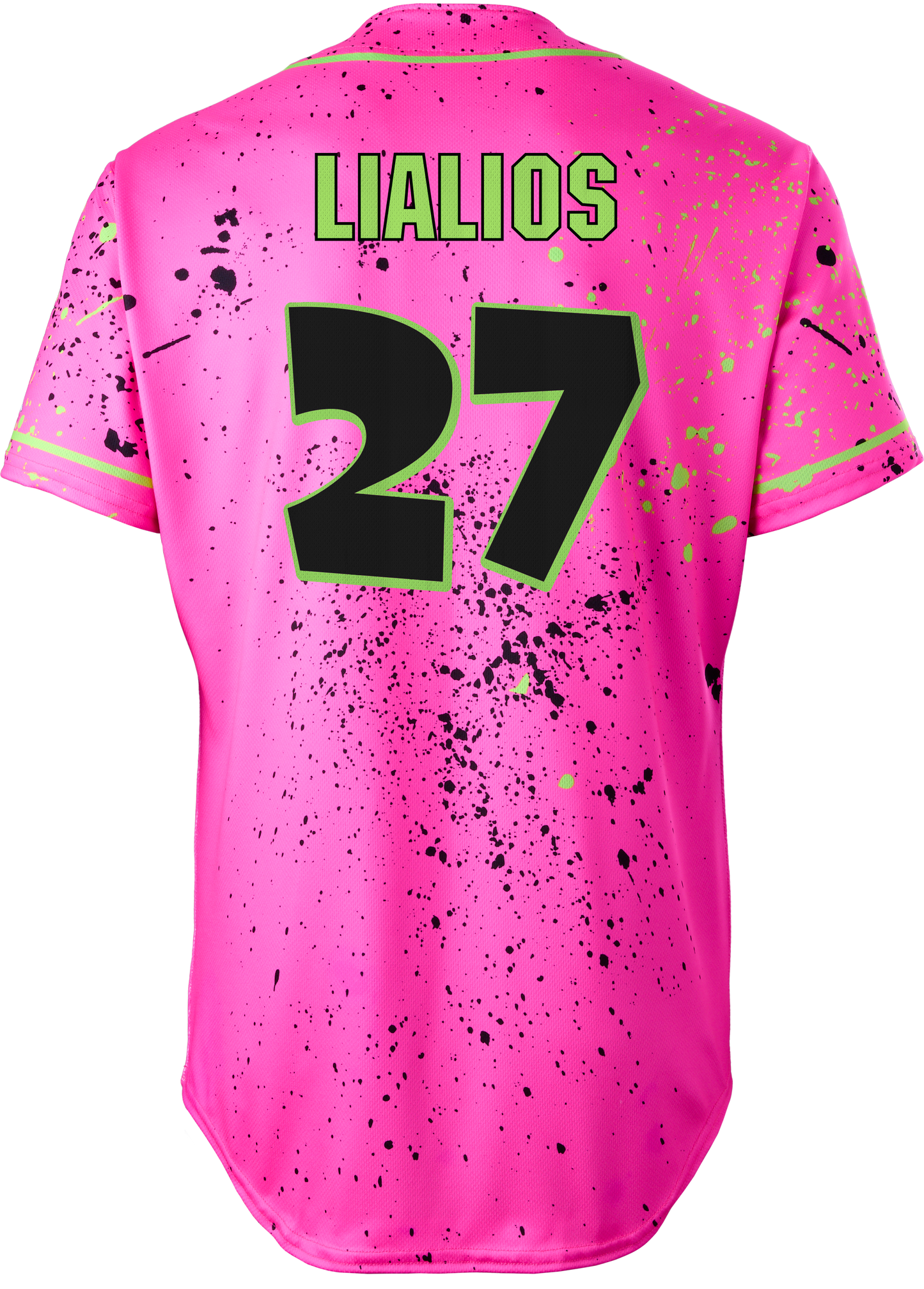 Party Animals Jake Lialios #27 Evoshield Jersey - Pink Splatter Paint