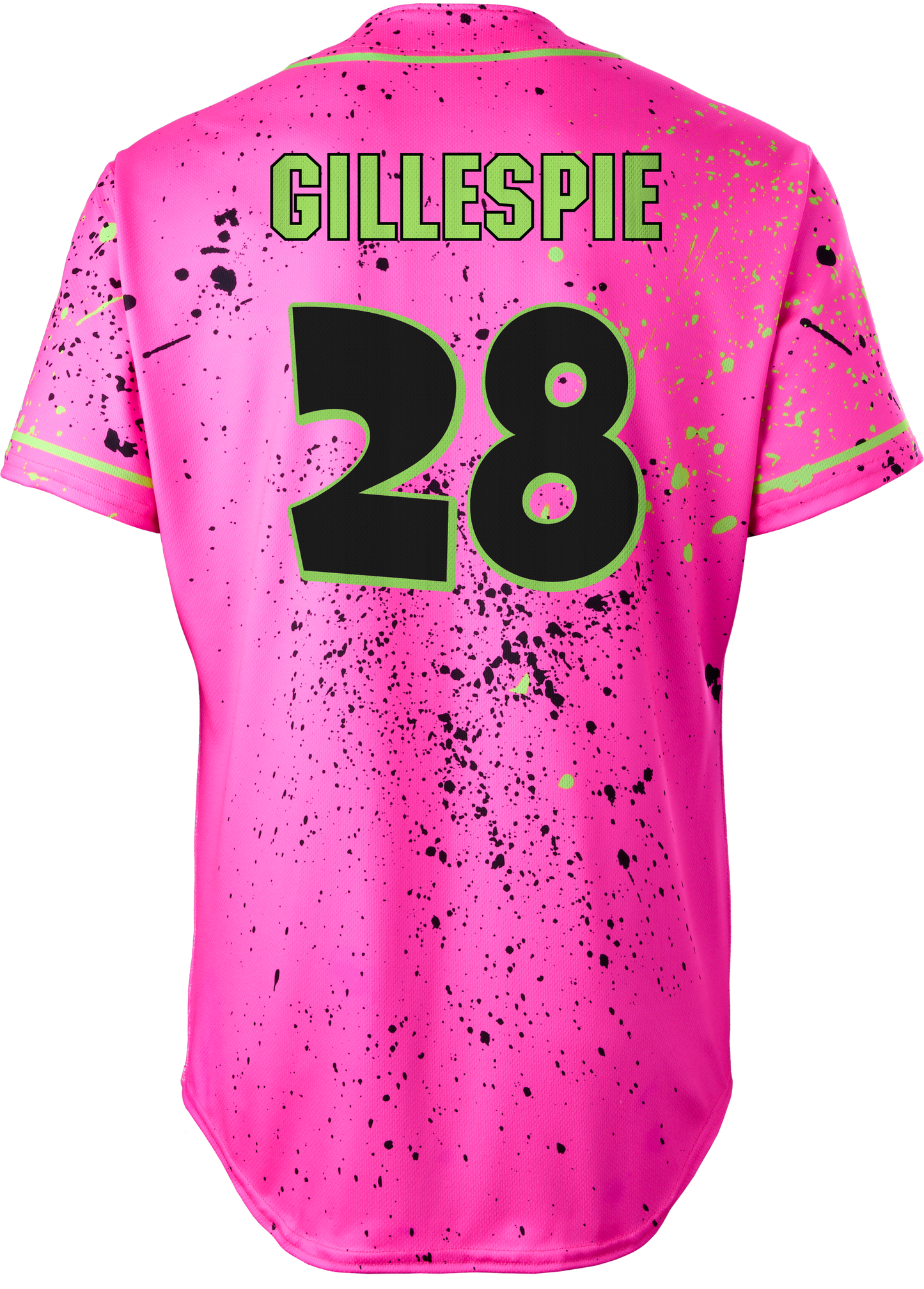 Party Animals Drew Gillespie #28 Evoshield Jersey - Pink Splatter Paint