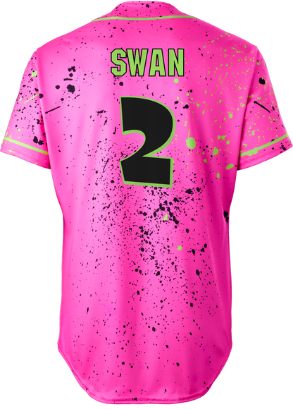Party Animals Jason Swan #2 Evoshield Jersey - Pink Splatter Paint