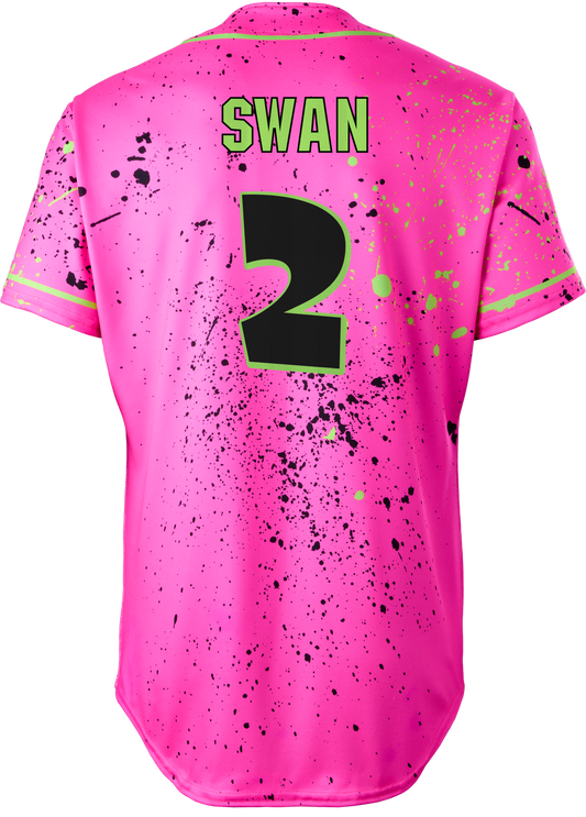 Party Animals Jason Swan #2 Evoshield Jersey - Pink Splatter Paint
