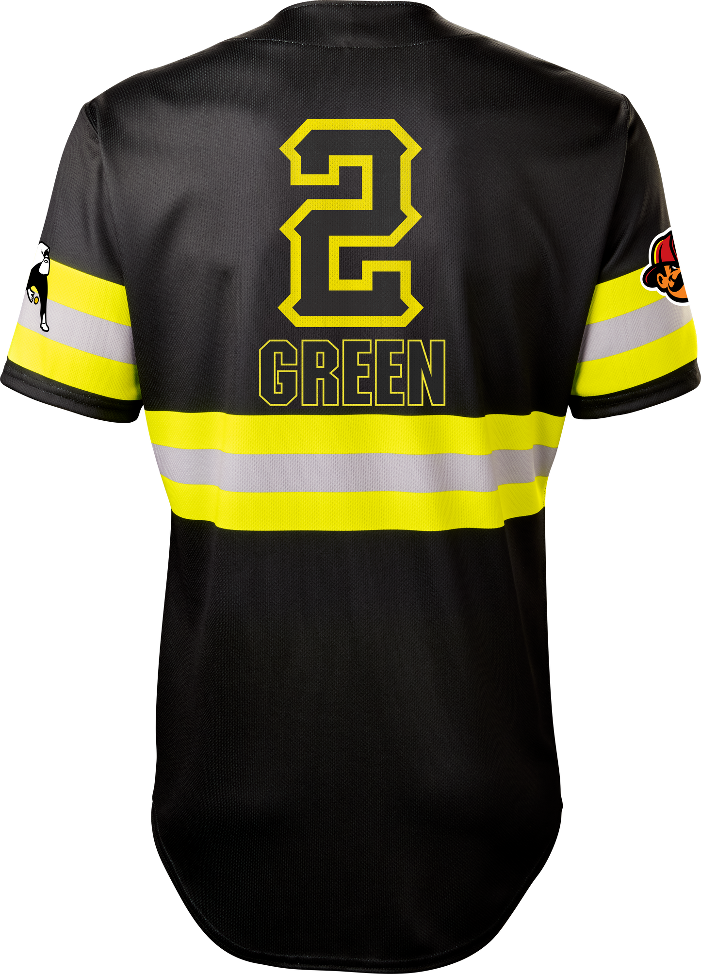 Firefighters Caden Green #2 Evoshield Jersey - Black Reflective