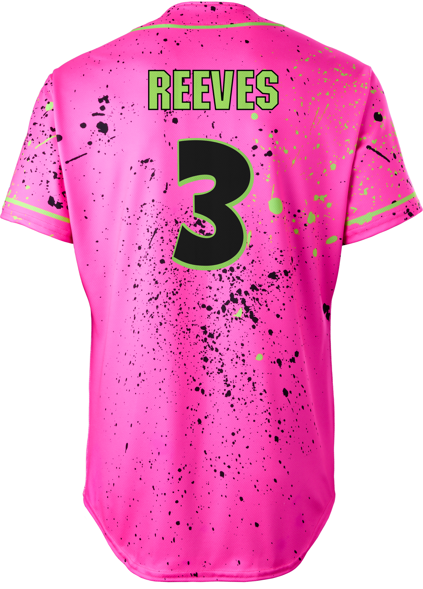 Party Animals TJ Reeves #3 Evoshield Jersey - Pink Splatter Paint