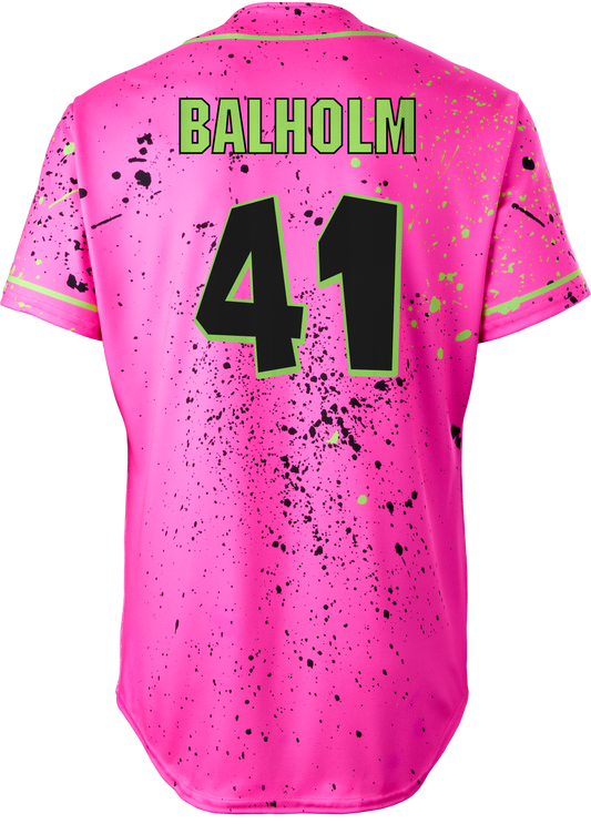 Party Animals Bronson Balholm #41 Evoshield Jersey - Pink Splatter Paint