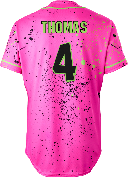 Party Animals Tanner Thomas #4 Evoshield Jersey - Pink Splatter Paint