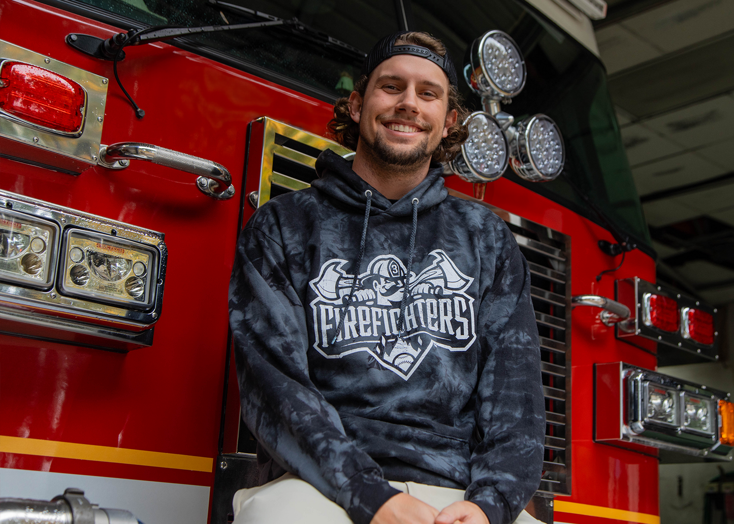 Firefighters Primary Logo Hoodie - Smoke