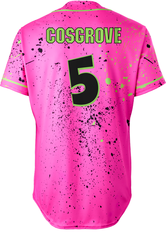 Party Animals Andy Cosgrove #5 Evoshield Jersey - Pink Splatter Paint
