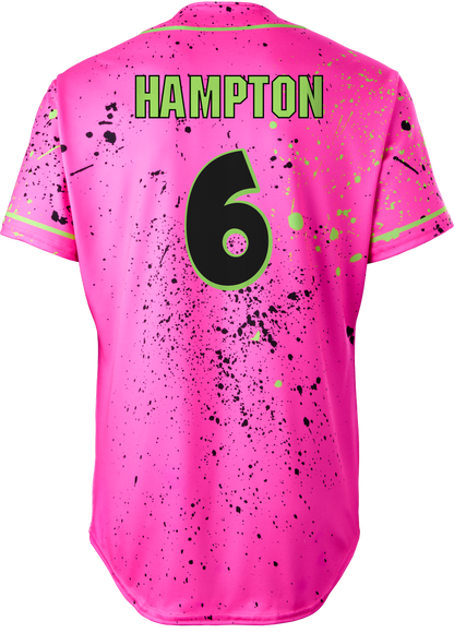 Party Animals Reece Hampton #6 Evoshield Jersey - Pink Splatter Paint