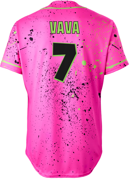 Party Animals Mike "Vava" Vavasis #7 Evoshield Jersey - Pink Splatter Paint