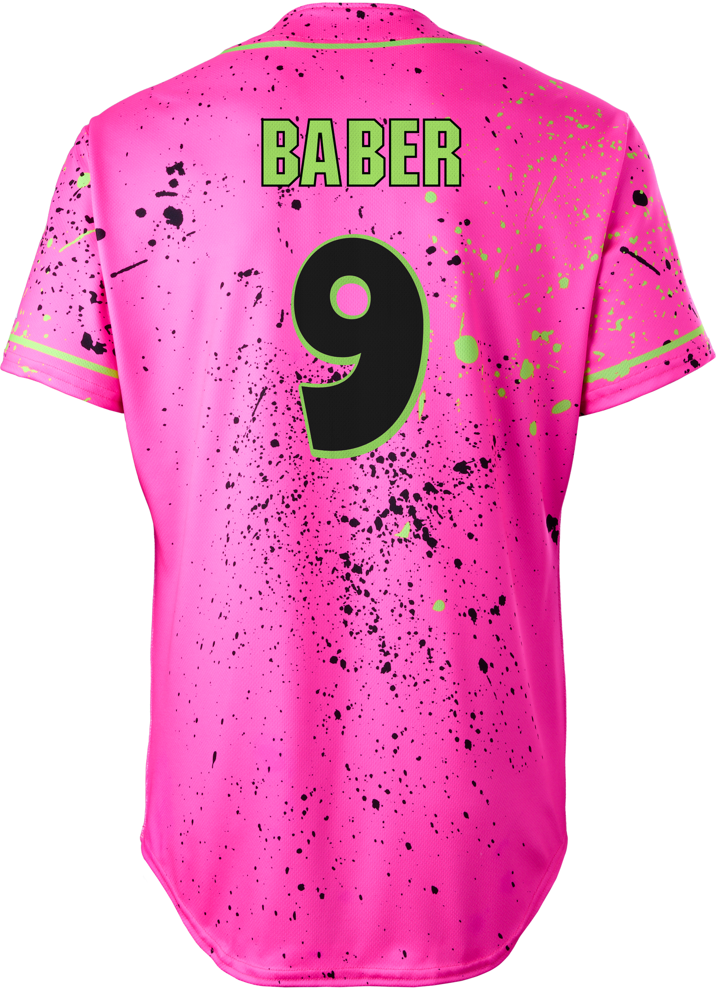 Party Animals Dustin Baber #9 Evoshield Jersey - Pink Splatter Paint