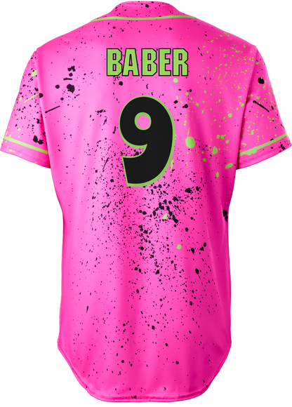 Party Animals Dustin Baber #9 Evoshield Jersey - Pink Splatter Paint