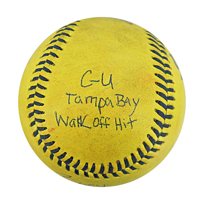 Alex Ziegler Savannah Bananas Autographed and Inscribed Game Used Banana Ball from 3/15/25 at Tampa - Bottom 5 Walk Off Hit