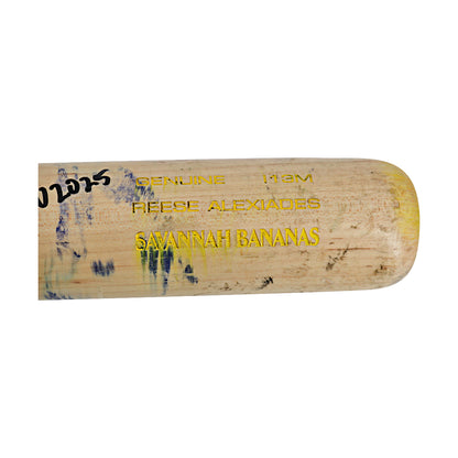 Reese Alexiades Savannah Bananas Autographed Inscribed LS I13M Home Run Bat from Tampa 3/15/25
