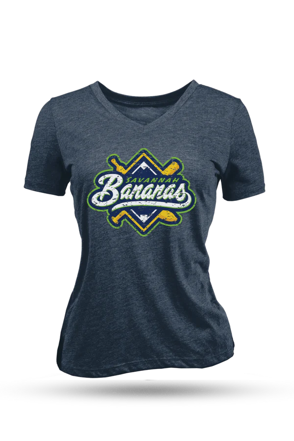 WOMEN'S Bananas Diamond Logo V-Neck - Navy