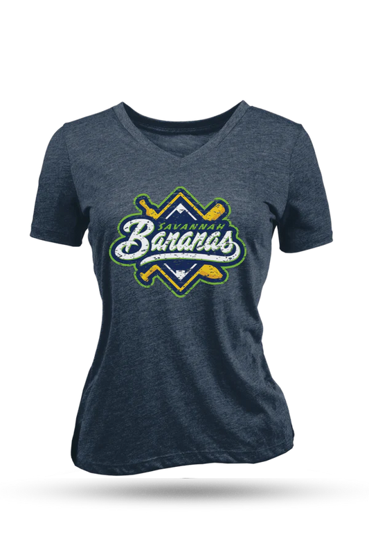 WOMEN'S Bananas Diamond Logo V-Neck - Navy