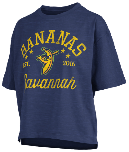 WOMEN'S Bananas Jade Motley Mid Rise Tee - Navy
