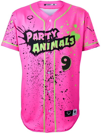 Party Animals Dustin Baber #9 Evoshield Jersey - Pink Splatter Paint
