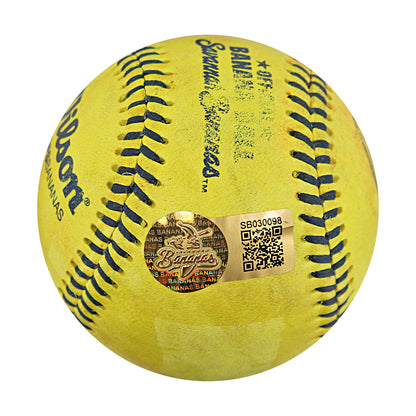 Dustin Baber Party Animals Autographed and Inscribed Game Used Banana Ball from 3/15/25 at Tampa - Bottom 7 Trick Play