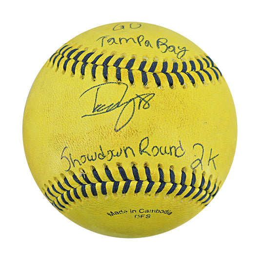 Danny Hosley Savannah Bananas Autographed and Inscribed Game Used Banana Ball from 3/15/25 at Tampa - Showdown Round 2 K