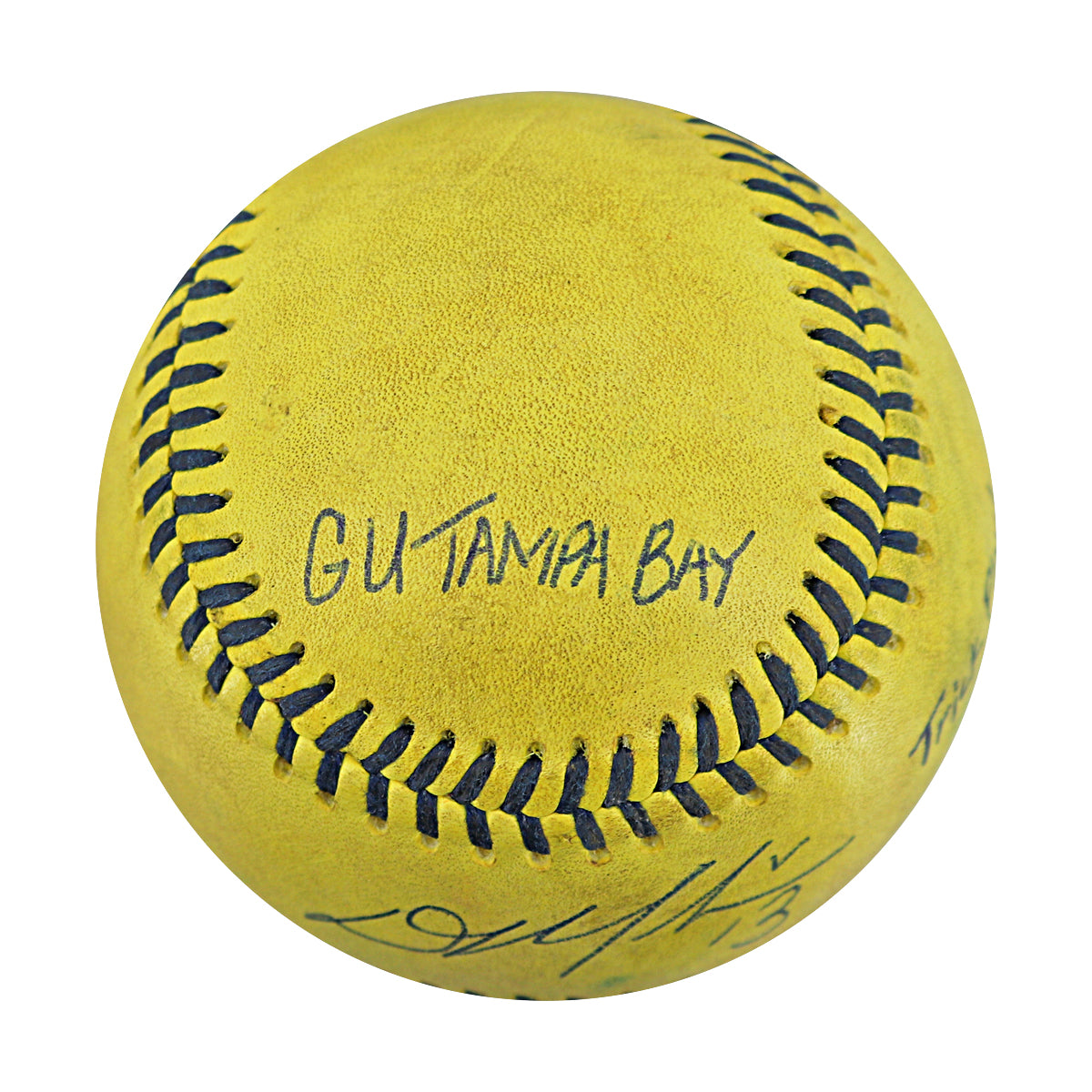 Dalton Mauldin Savannah Bananas Autographed and Inscribed Game Used Banana Ball from 3/15/25 at Tampa - Top 8 Trick Play