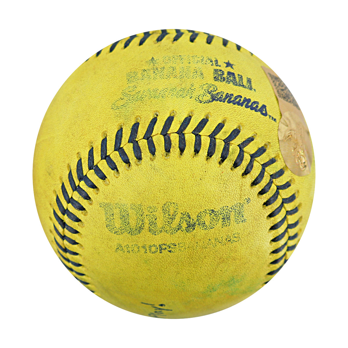 Dalton Mauldin Savannah Bananas Autographed and Inscribed Game Used Banana Ball from 3/15/25 at Tampa - Top 8 Trick Play
