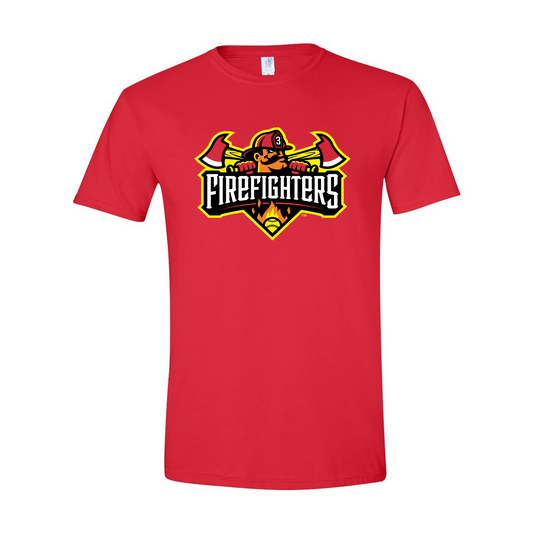 Firefighters Primary Logo Short Sleeve Tee - Red