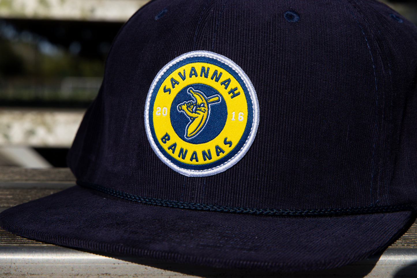 Bananas Evoshield Corduroy Circle Patch Hat- Navy