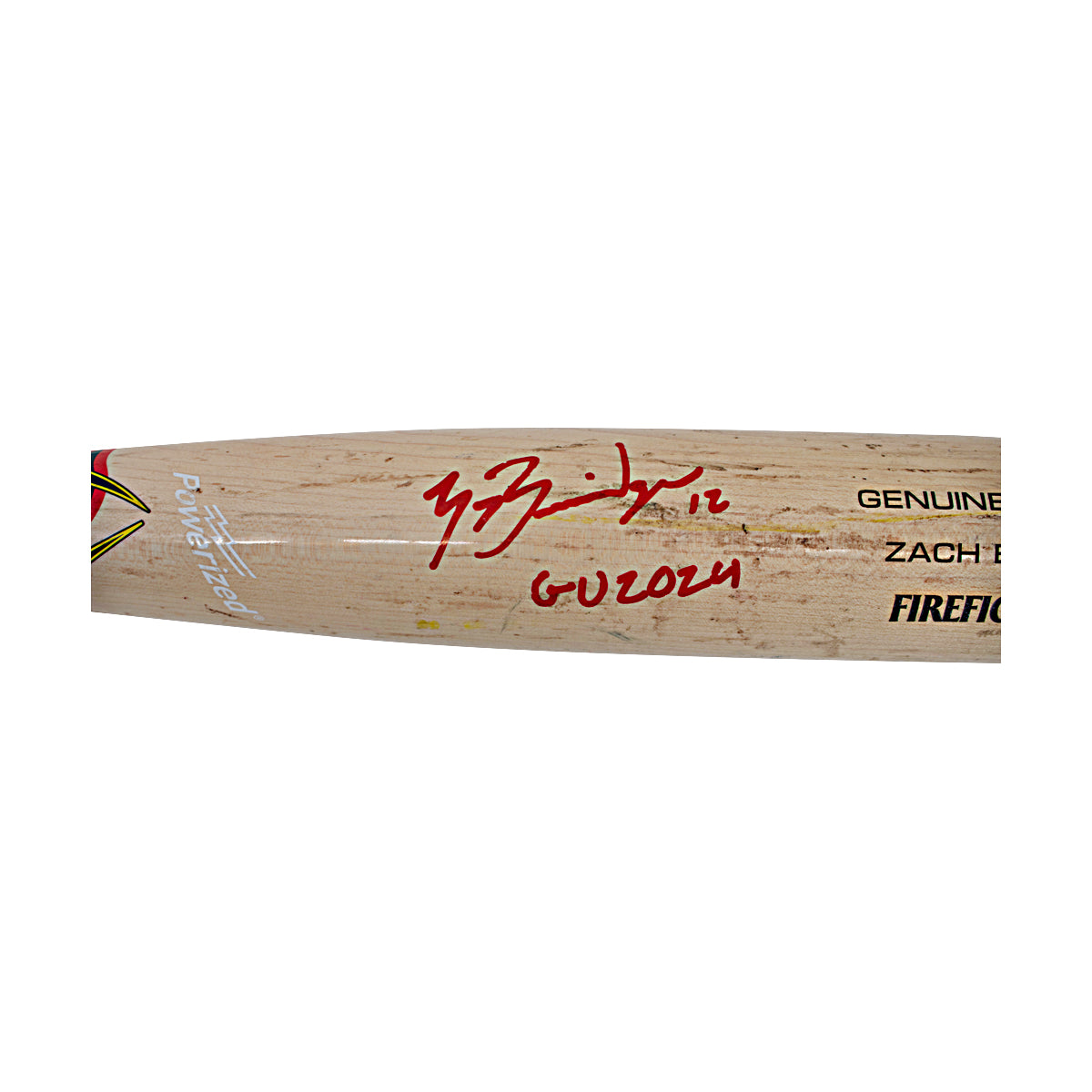 Zach Bridges Autographed Broken Piece of Game Used Firefighters Bat