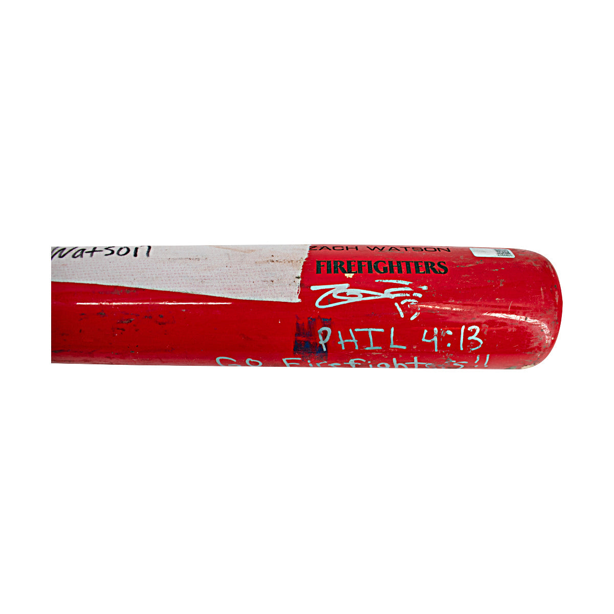 Zach Watson Autographed and Inscribed 2024 Game Used Firefighters Bat