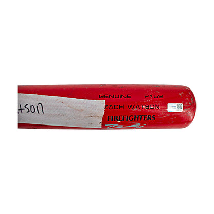 Zach Watson Autographed and Inscribed 2024 Game Used Firefighters Bat