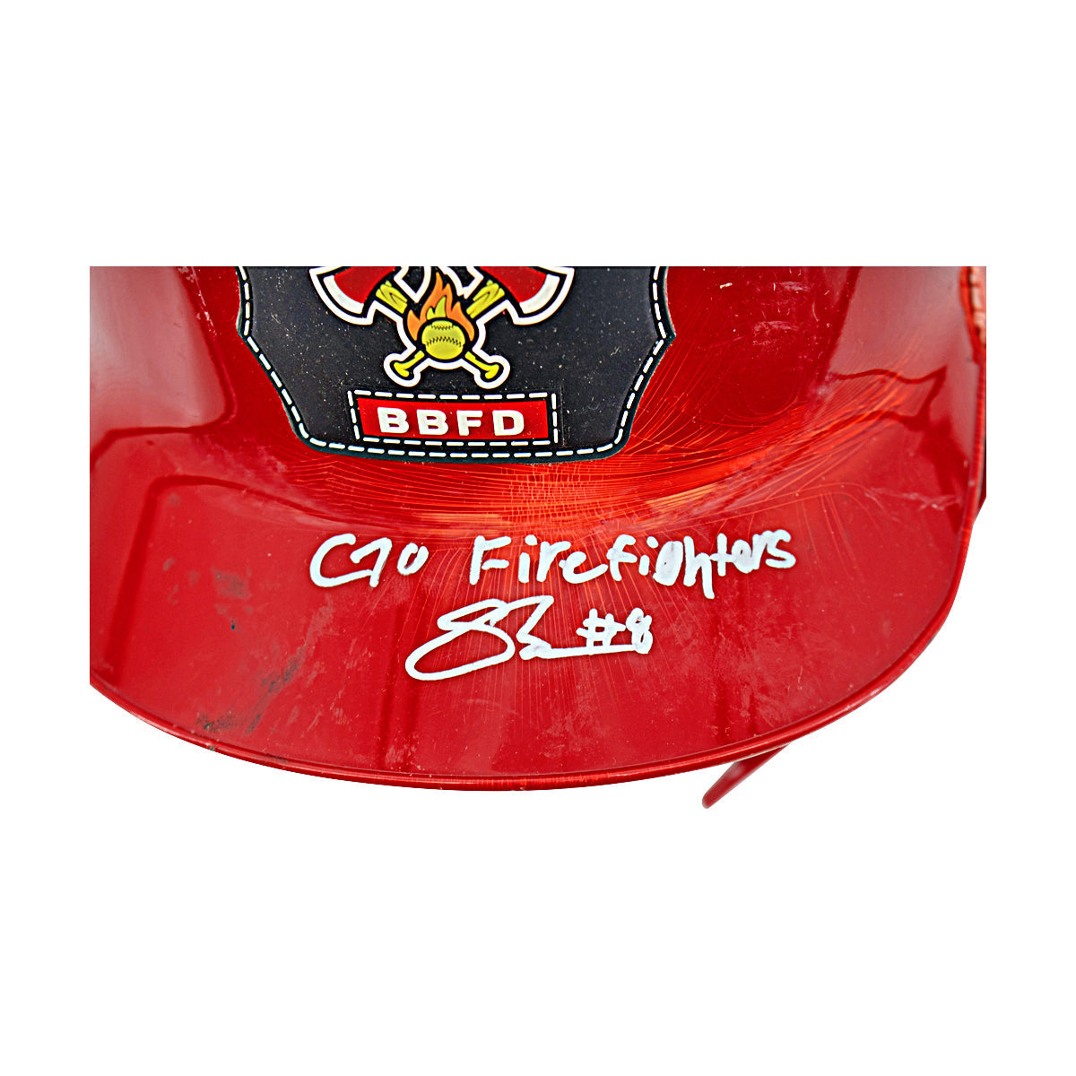 Stephen Cullen Autographed and Inscribed 2024 Game Worn Firefighters Helmet - Rare!