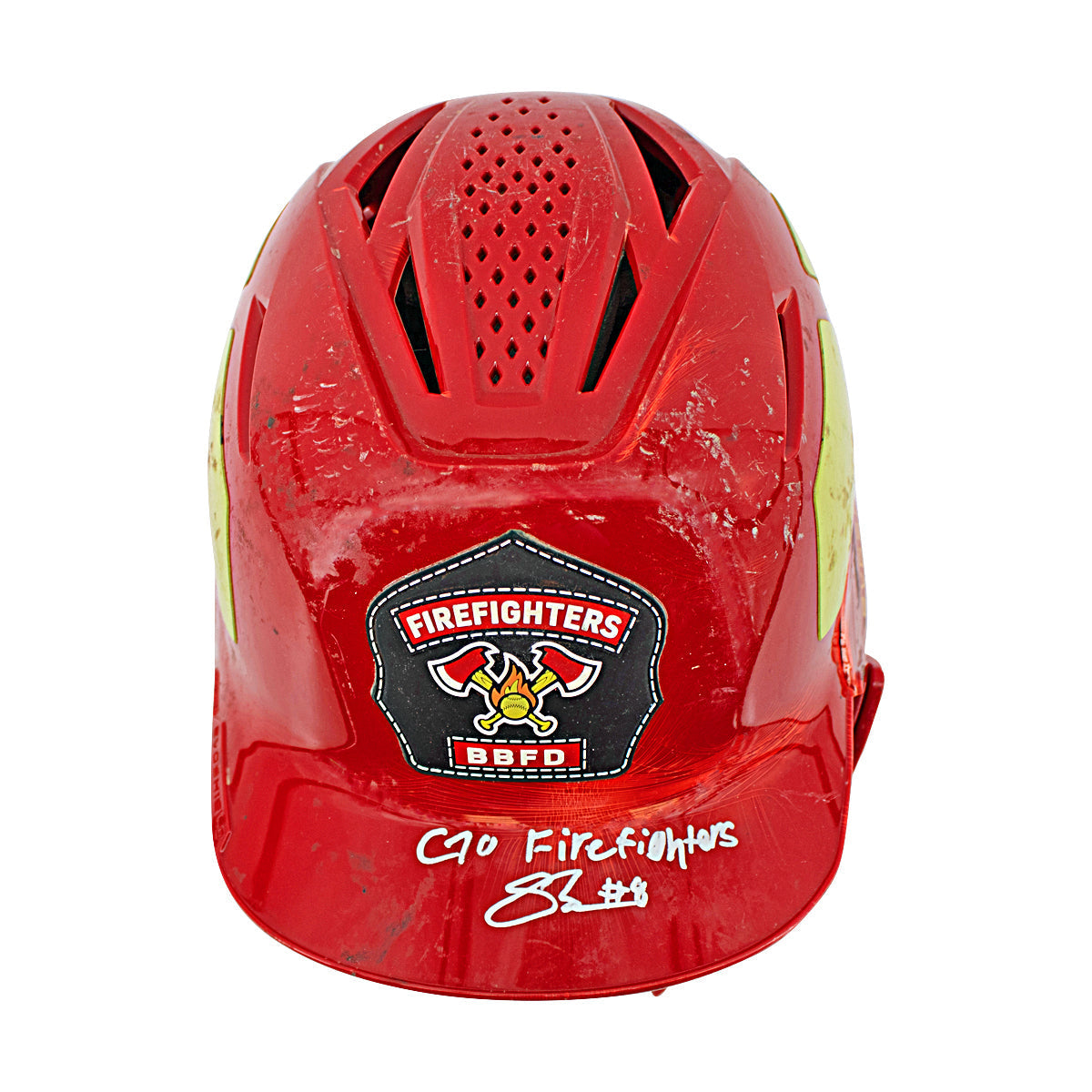 Stephen Cullen Autographed and Inscribed 2024 Game Worn Firefighters Helmet - Rare!