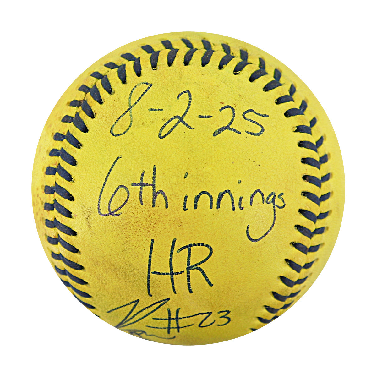 Ron Franklin Jr Autographed Inscribed Game Used Banana Ball w/Case 8.2.25 Camden Yards 