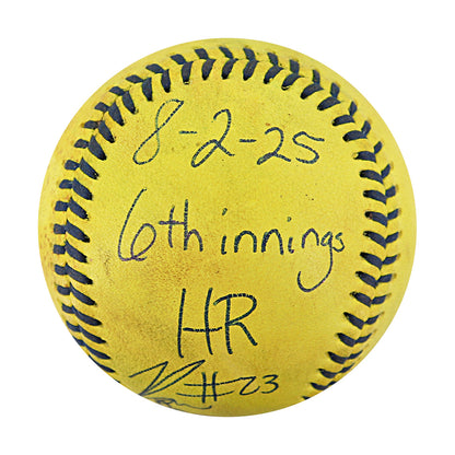 Ron Franklin Jr Autographed Inscribed Game Used Banana Ball w/Case 8.2.25 Camden Yards 