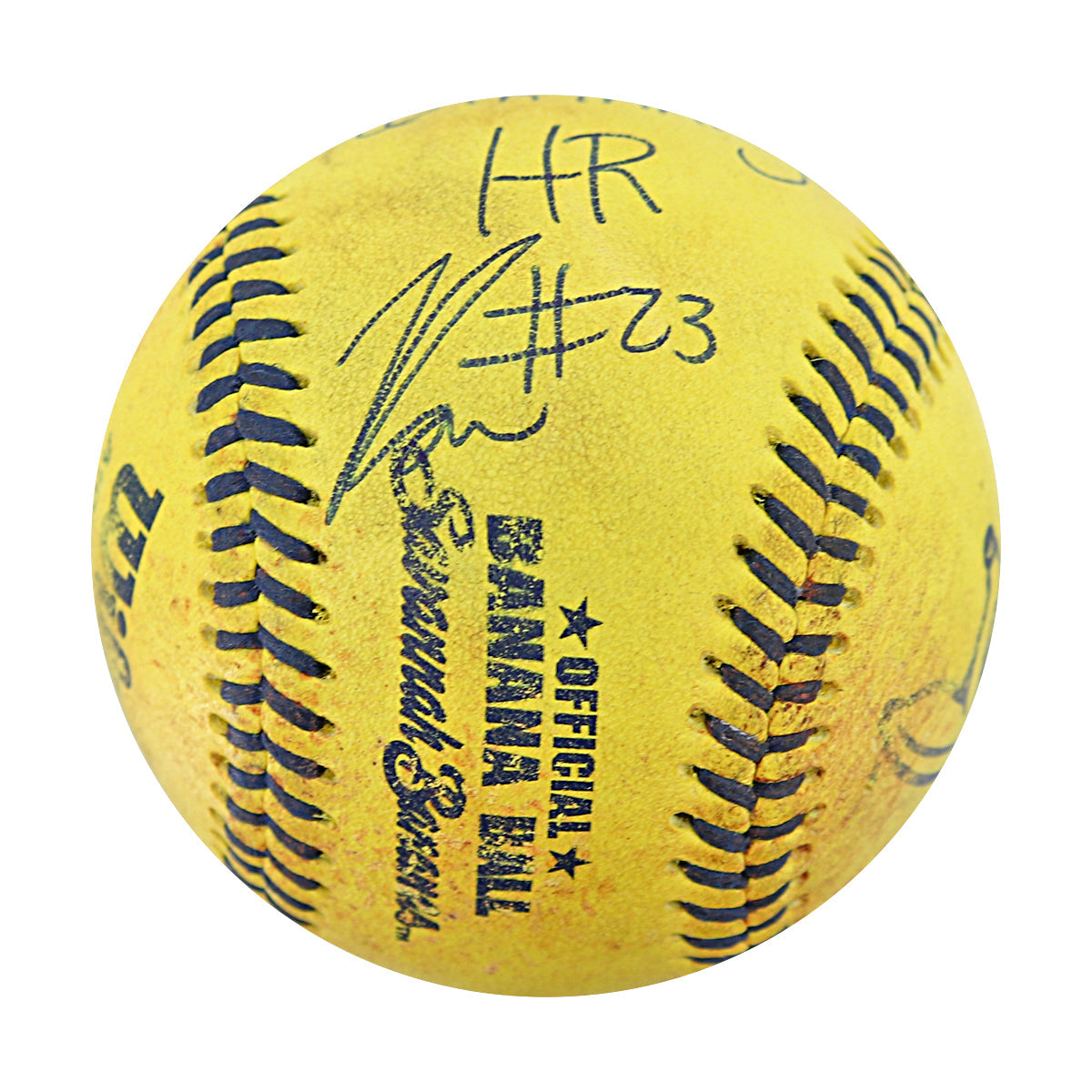 Ron Franklin Jr Autographed Inscribed Game Used Banana Ball w/Case 8.2.25 Camden Yards 