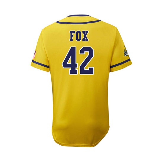 YOUTH Bananas Errick Fox #42 Evoshield Jersey - Yellow