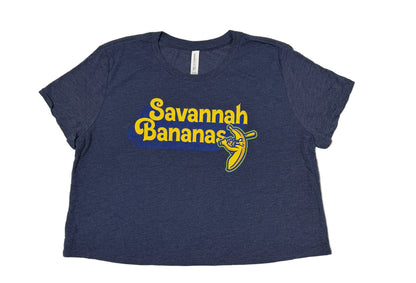 WOMEN'S Bananas Short Sleeve Crop Tee - Heathered Navy