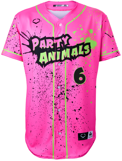 Party Animals Reece Hampton #6 Evoshield Jersey - Pink Splatter Paint