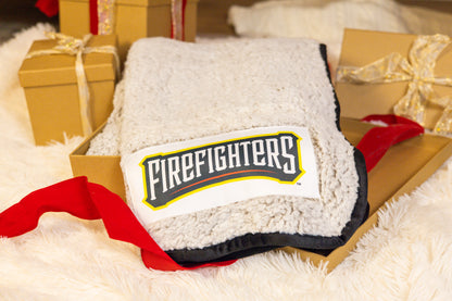 Firefighters Logo Brands Frosty Fleece Blanket - Oatmeal