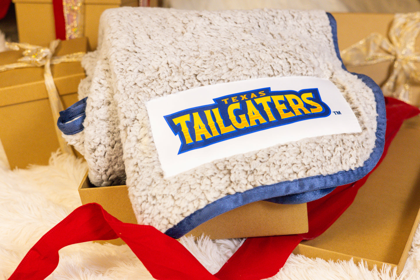 Tailgaters Logo Brands Frosty Fleece Blanket - Oatmeal